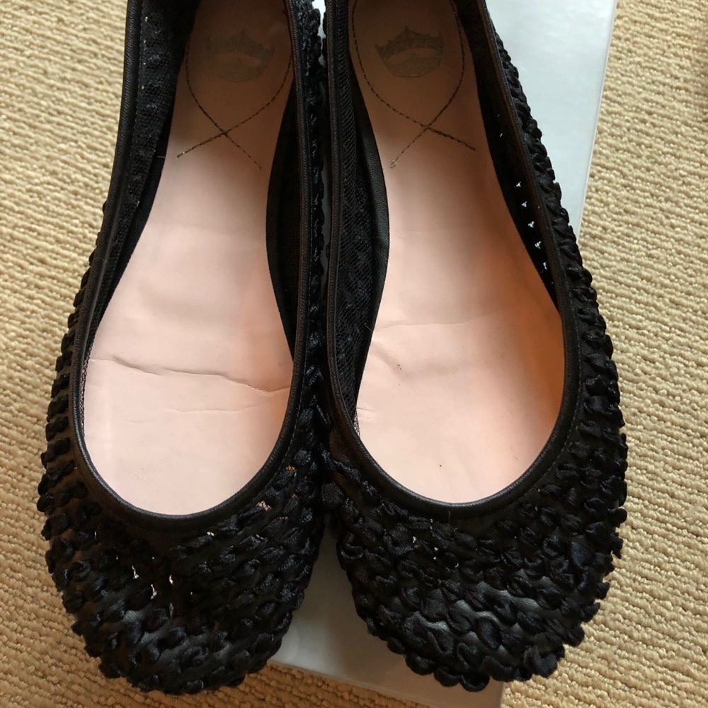 Black woven fabric flat